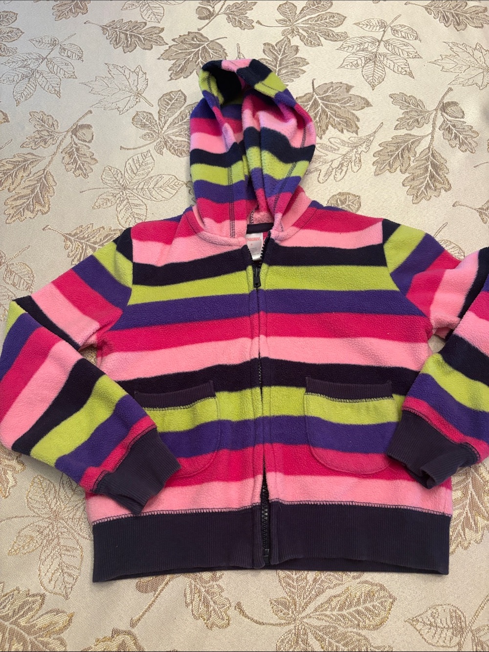 Vintage Gymboree striped fleece zip-up hoodie